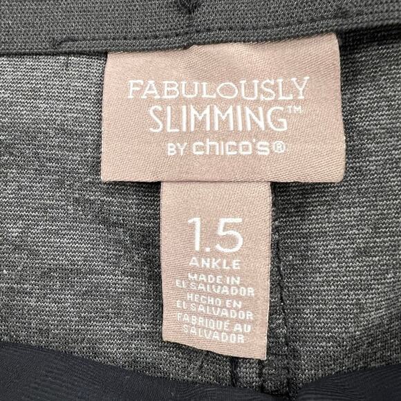 Chico's Marseille Flocked Ponte Pull On Ankle Pant Navy Blue Size 1.5 (US 10) - Picture 4 of 12